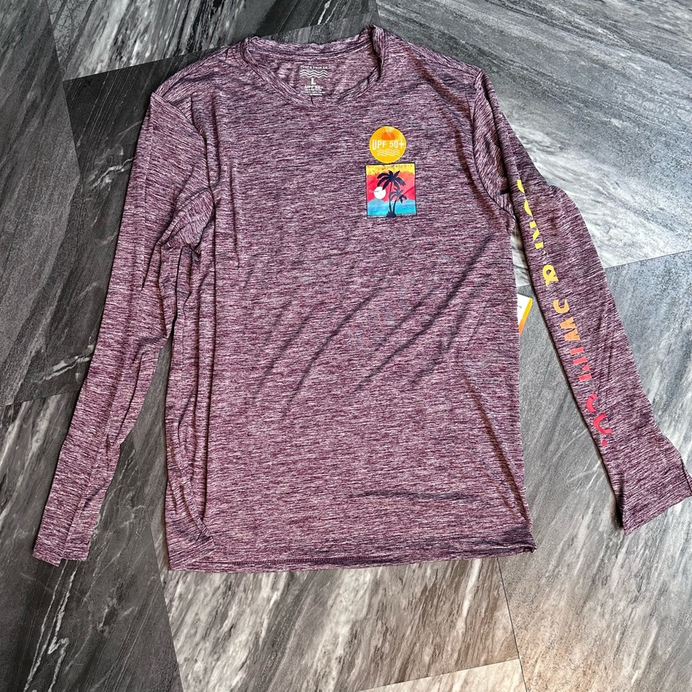 Surf & Swim Long Sleeve Heathered Purple Swim Tee